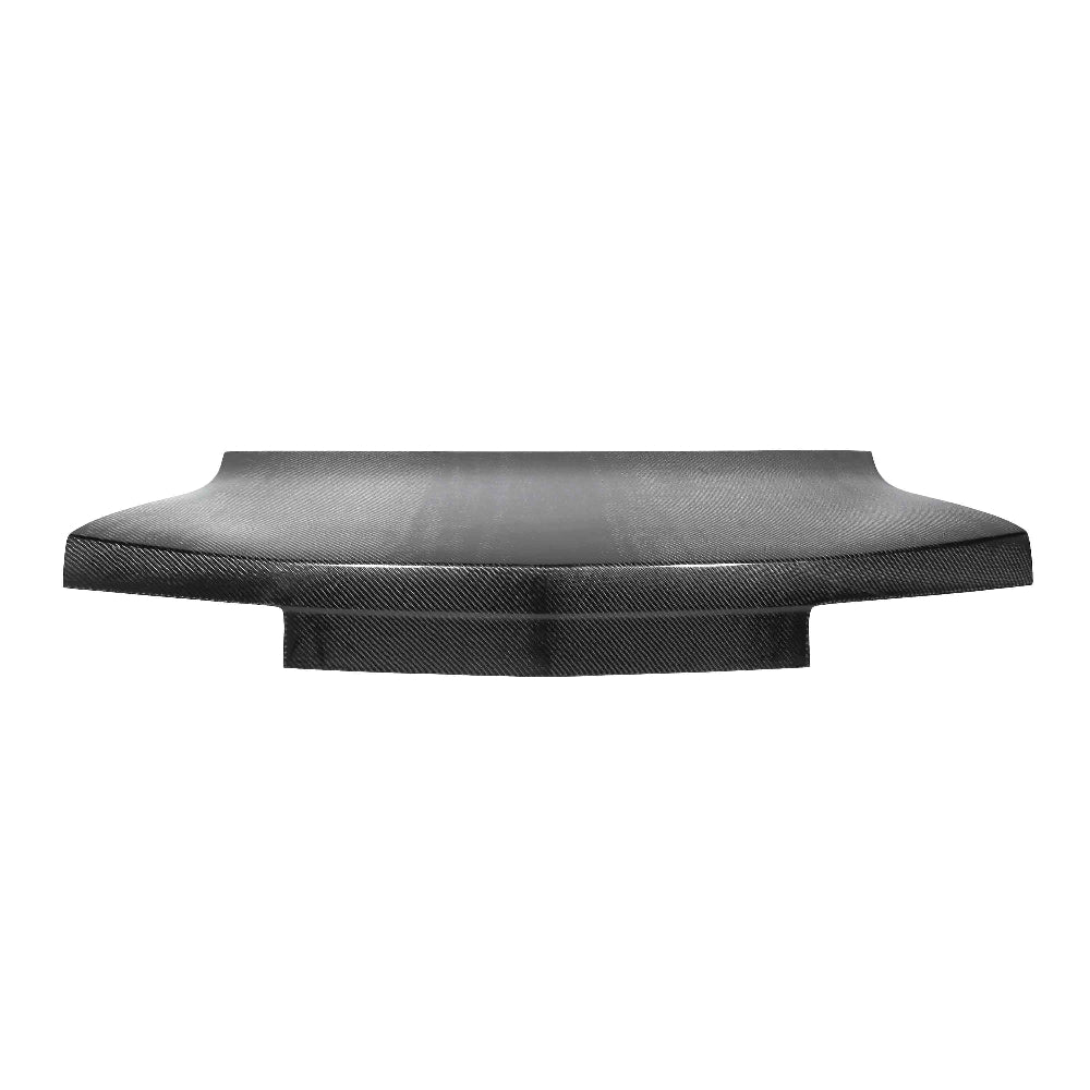 Rear view highlighting OEM-style fitment and carbon fiber texture of the Anderson Composites Camaro decklid.