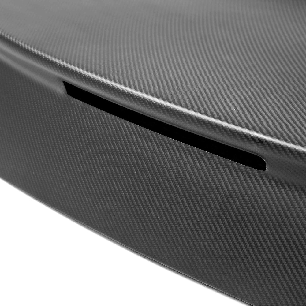 Close-up of Anderson Composites dry carbon weave and pre-preg autoclave-cured finish for superior strength.