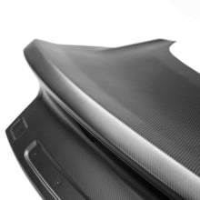 Load image into Gallery viewer, Underside of decklid showing mounting points compatible with OE hardware.
