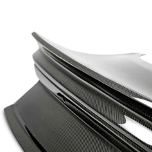 Load image into Gallery viewer, Side angle showing the Type-ST integrated spoiler contours of the Anderson Composites 2015–2023 Mustang carbon fiber decklid for enhanced aerodynamic performance.