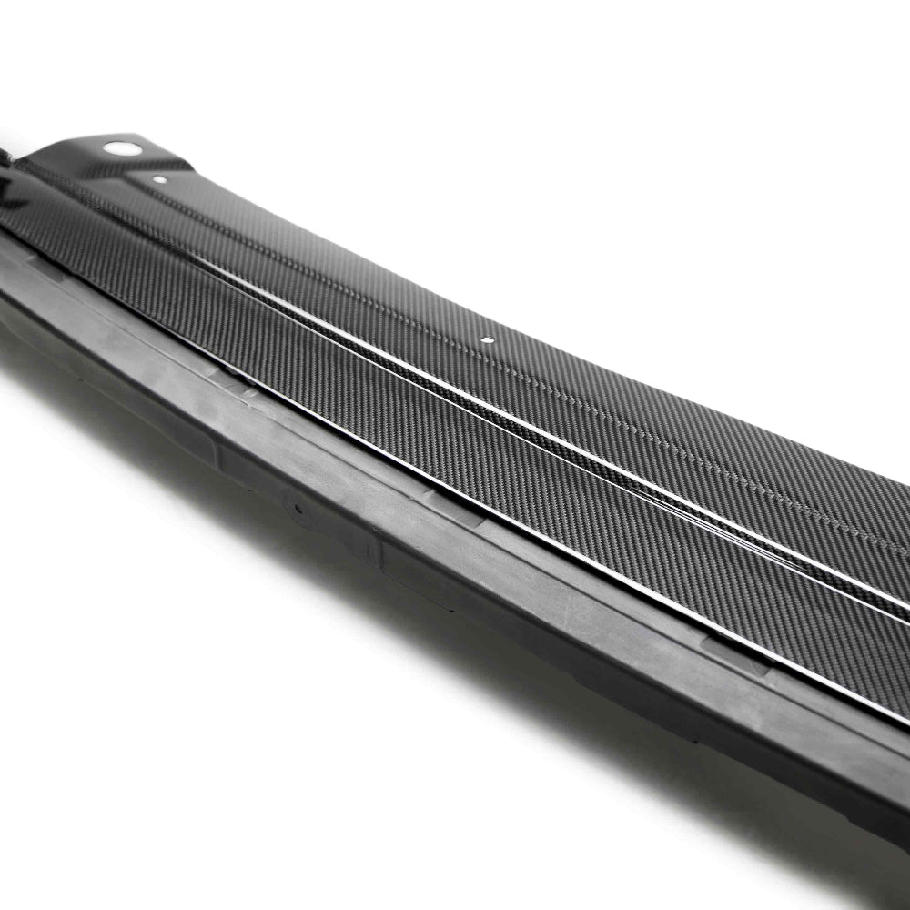 Close-up Detailing of Carbon Fiber Weave on Anderson Composites Taillight Surround for Dodge Challenger