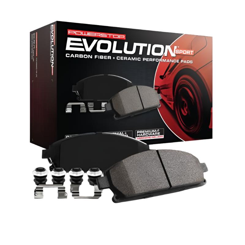 PSBZ23-1395-Power Stop 14-15 Chevrolet Camaro Front Z23 Evo Sport Brake Pad w/Hardware-Brake Pads - Performance-PowerStop