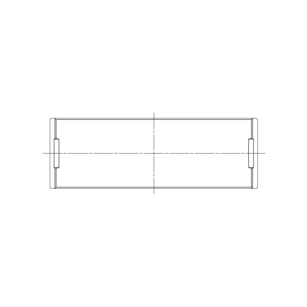 ACL engine bearing-shell profile drawing — shell shape and oil-hole layout