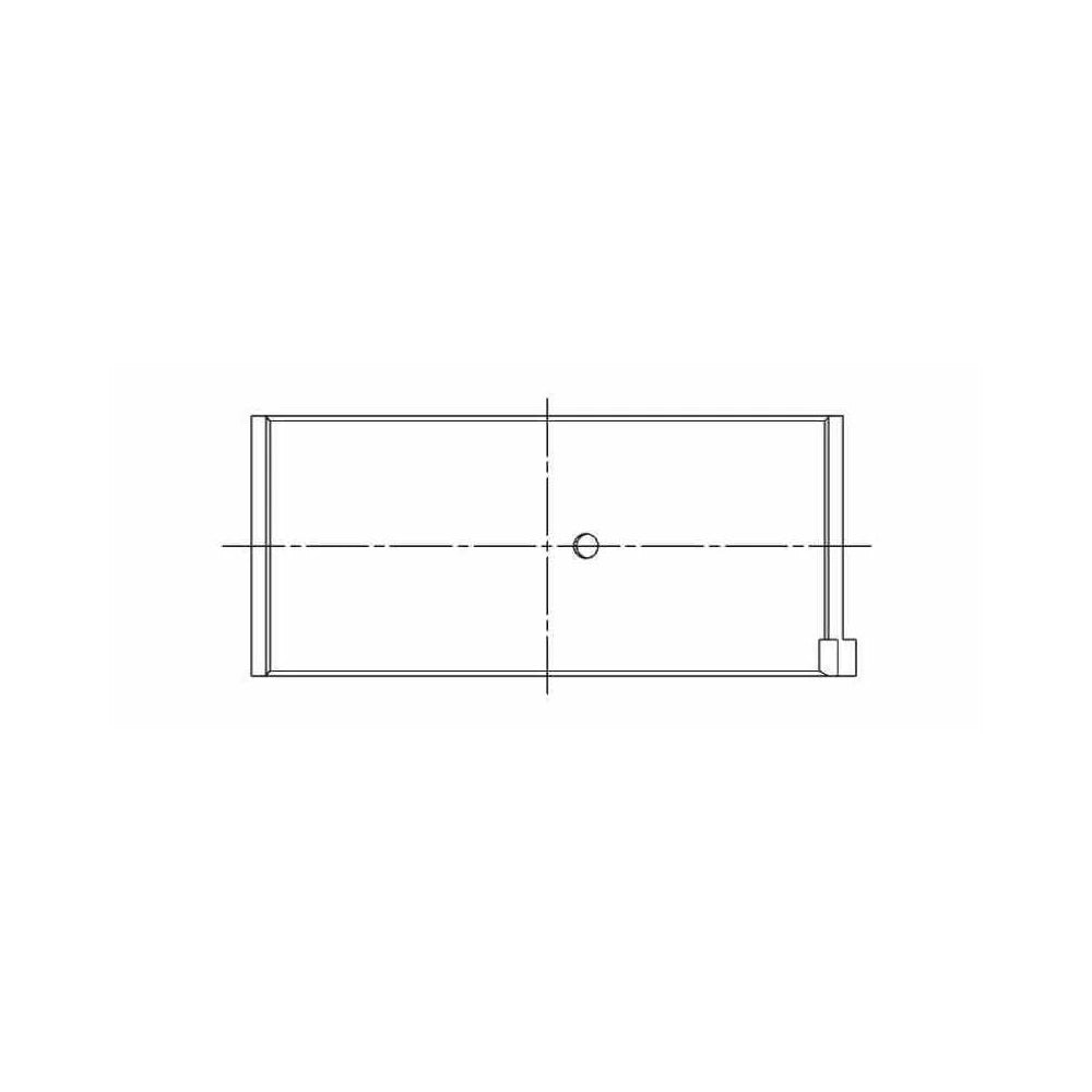 ACL engine bearing-shell profile drawing — shell shape and oil-hole layout