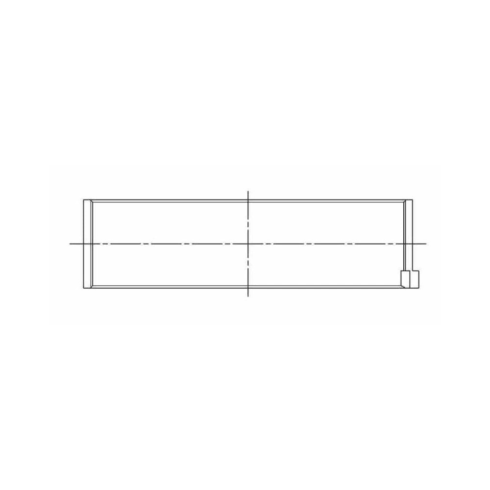 ACL engine bearing-shell profile drawing — shell shape and oil-hole layout