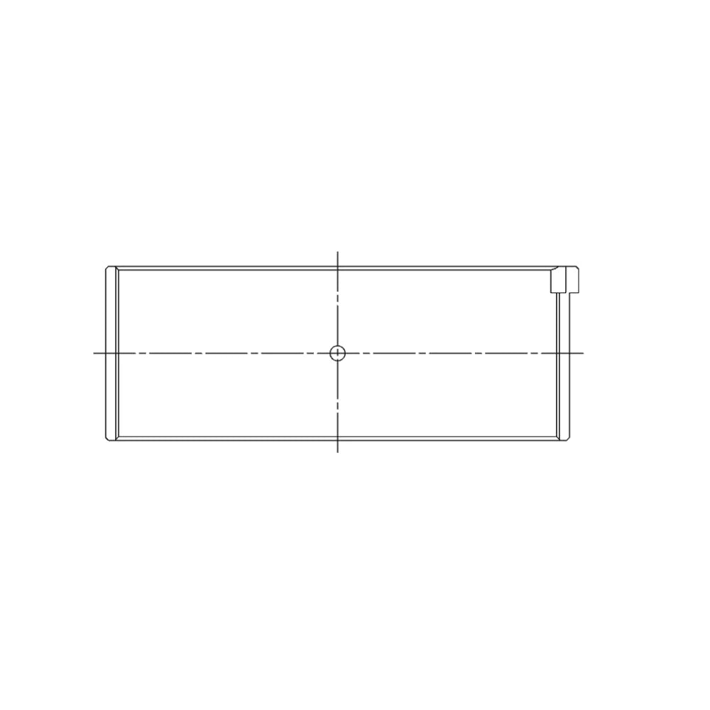 ACL engine bearing-shell profile drawing — shell shape and oil-hole layout