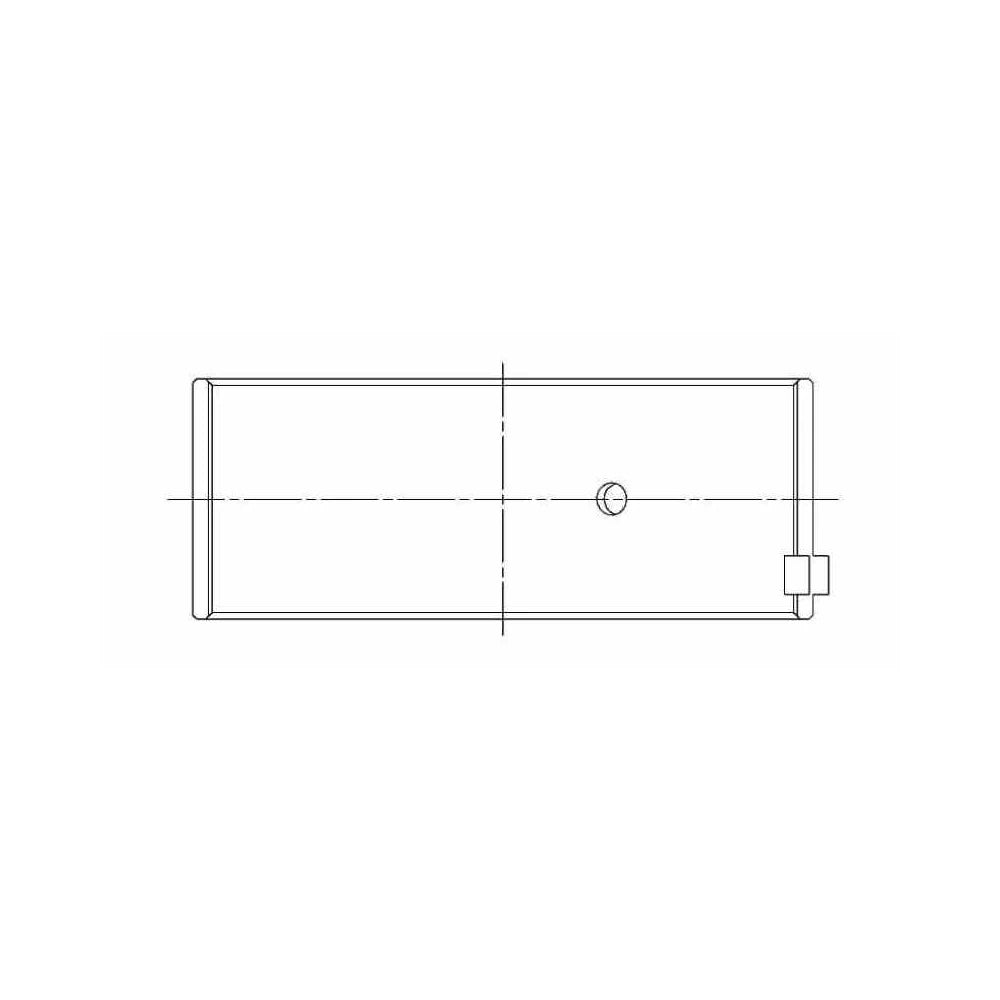 ACL engine bearing-shell profile drawing — shell shape and oil-hole layout