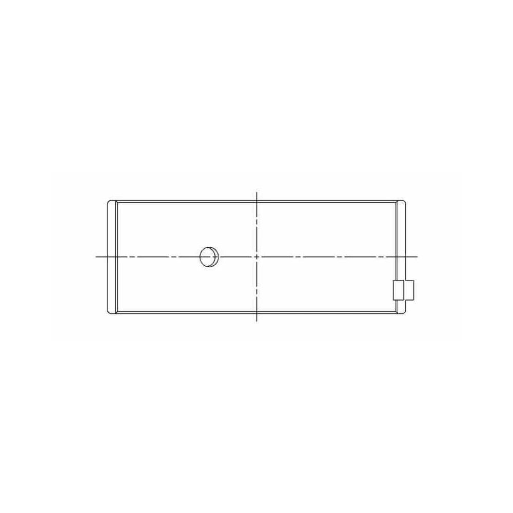 ACL engine bearing-shell profile drawing — shell shape and oil-hole layout