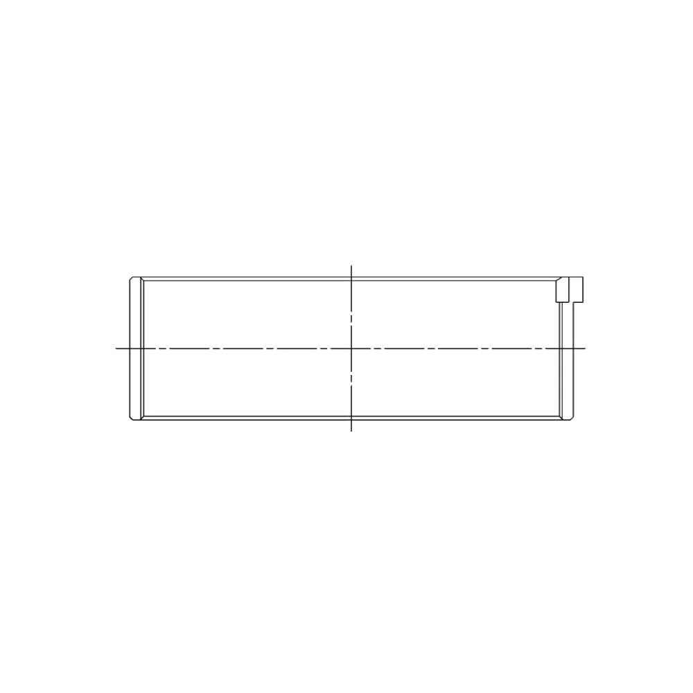 ACL engine bearing-shell profile drawing — shell shape and oil-hole layout