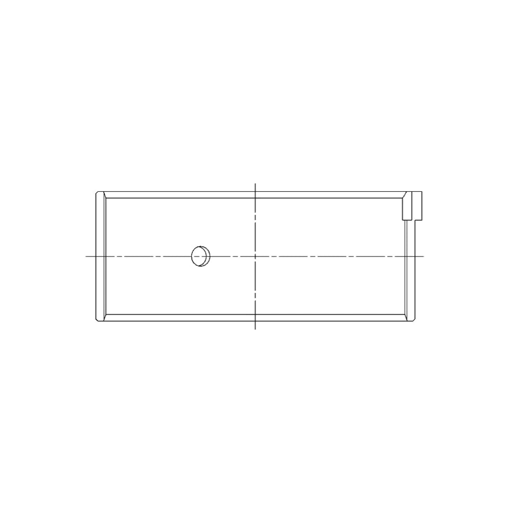 ACL engine bearing-shell profile drawing — shell shape and oil-hole layout