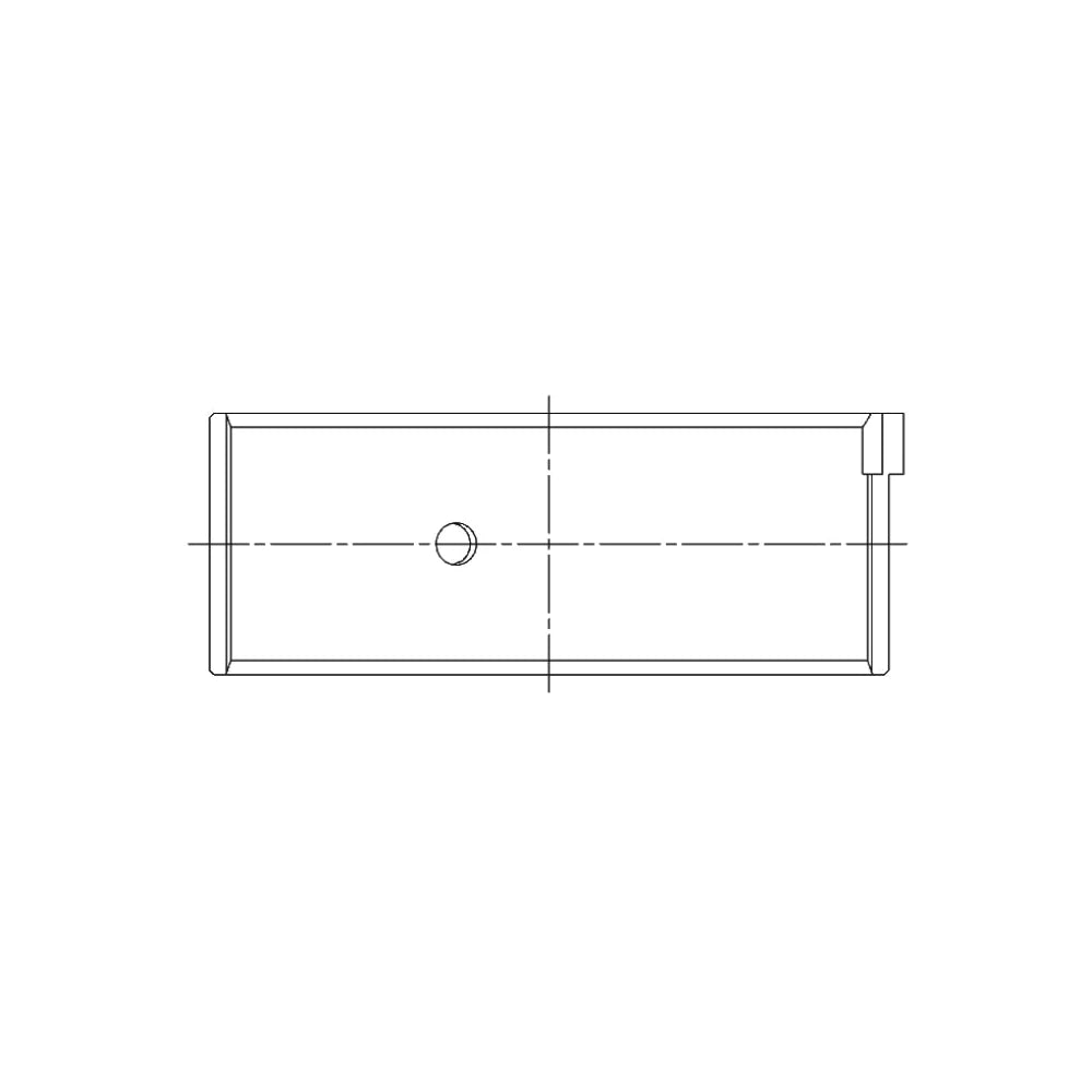 ACL engine bearing-shell profile drawing — shell shape and oil-hole layout