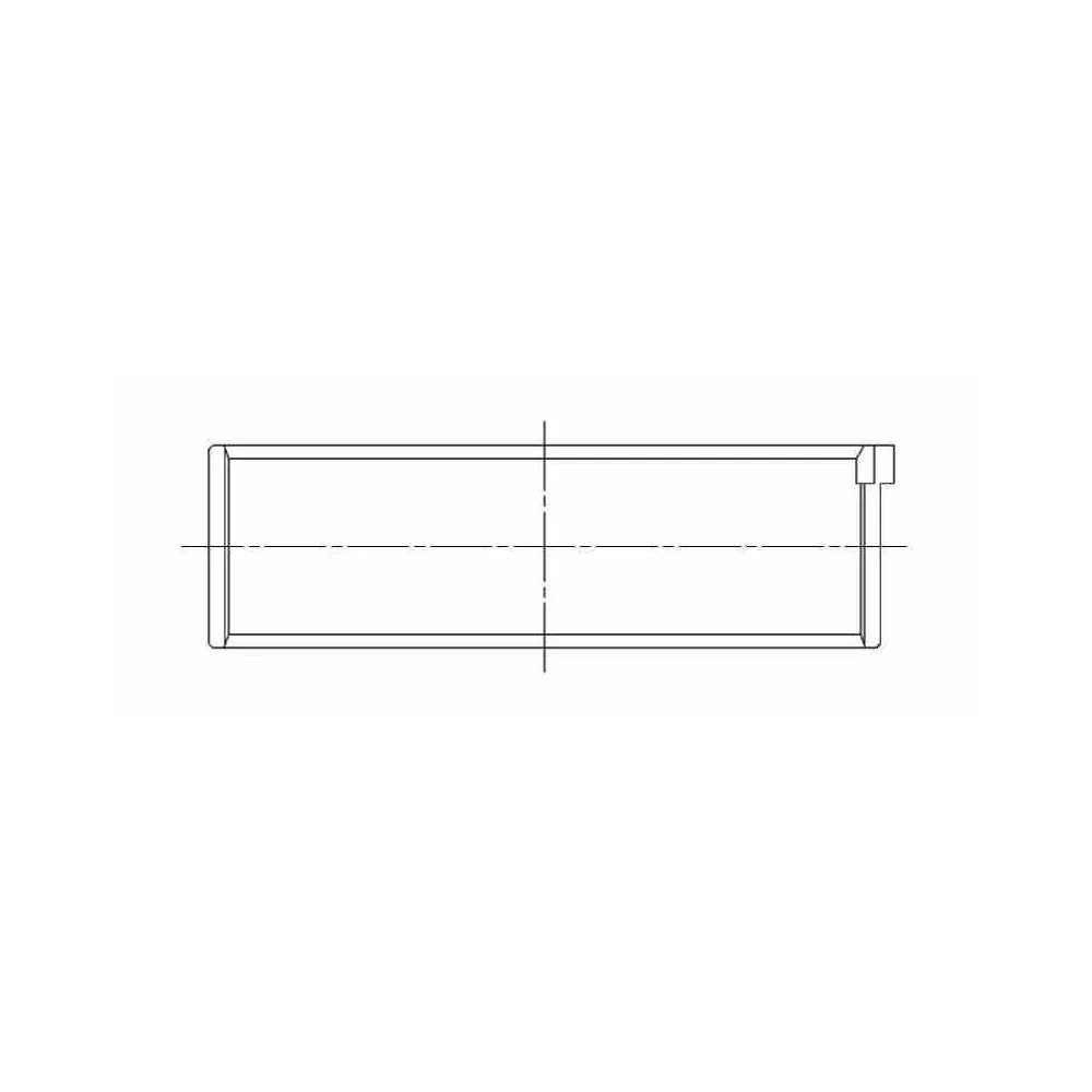 ACL engine bearing-shell profile drawing — shell shape and oil-hole layout