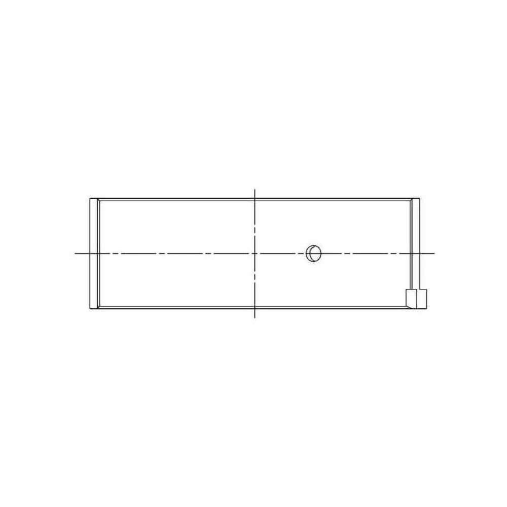ACL engine bearing-shell profile drawing — shell shape and oil-hole layout