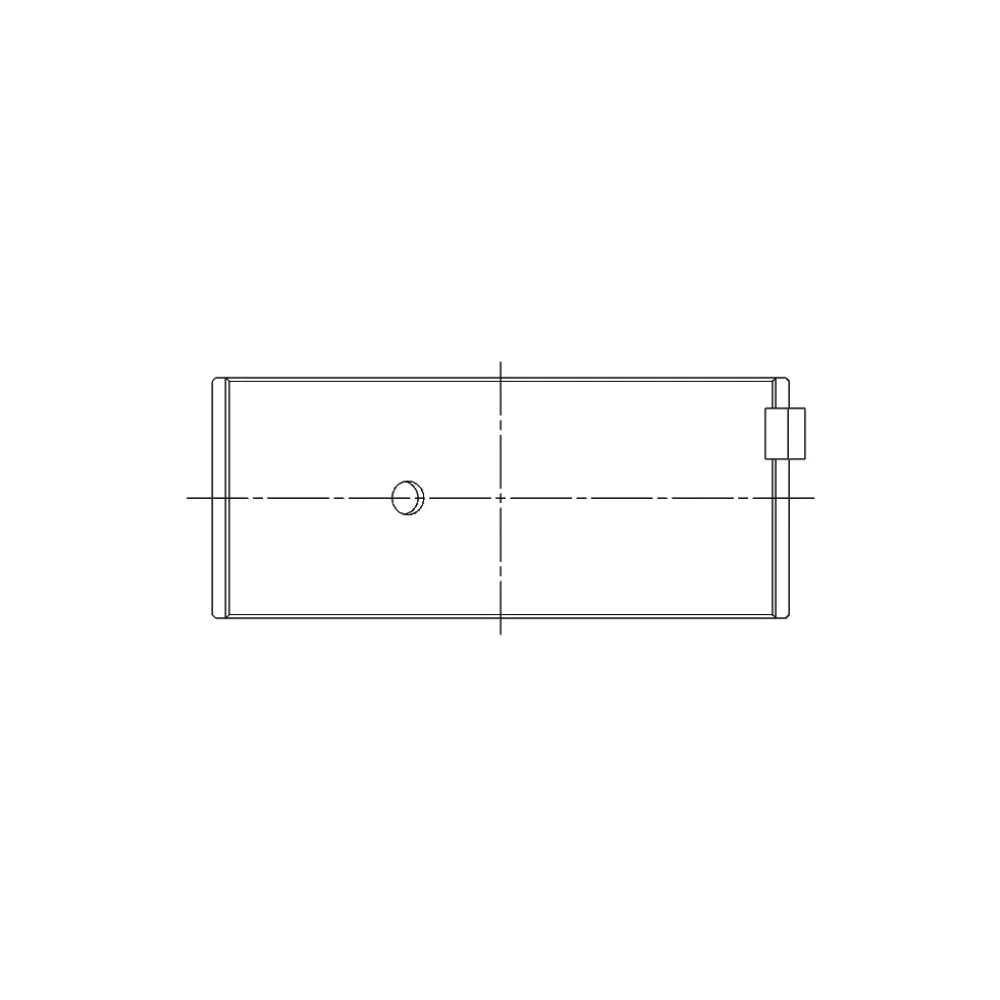 ACL engine bearing-shell profile drawing — shell shape and oil-hole layout