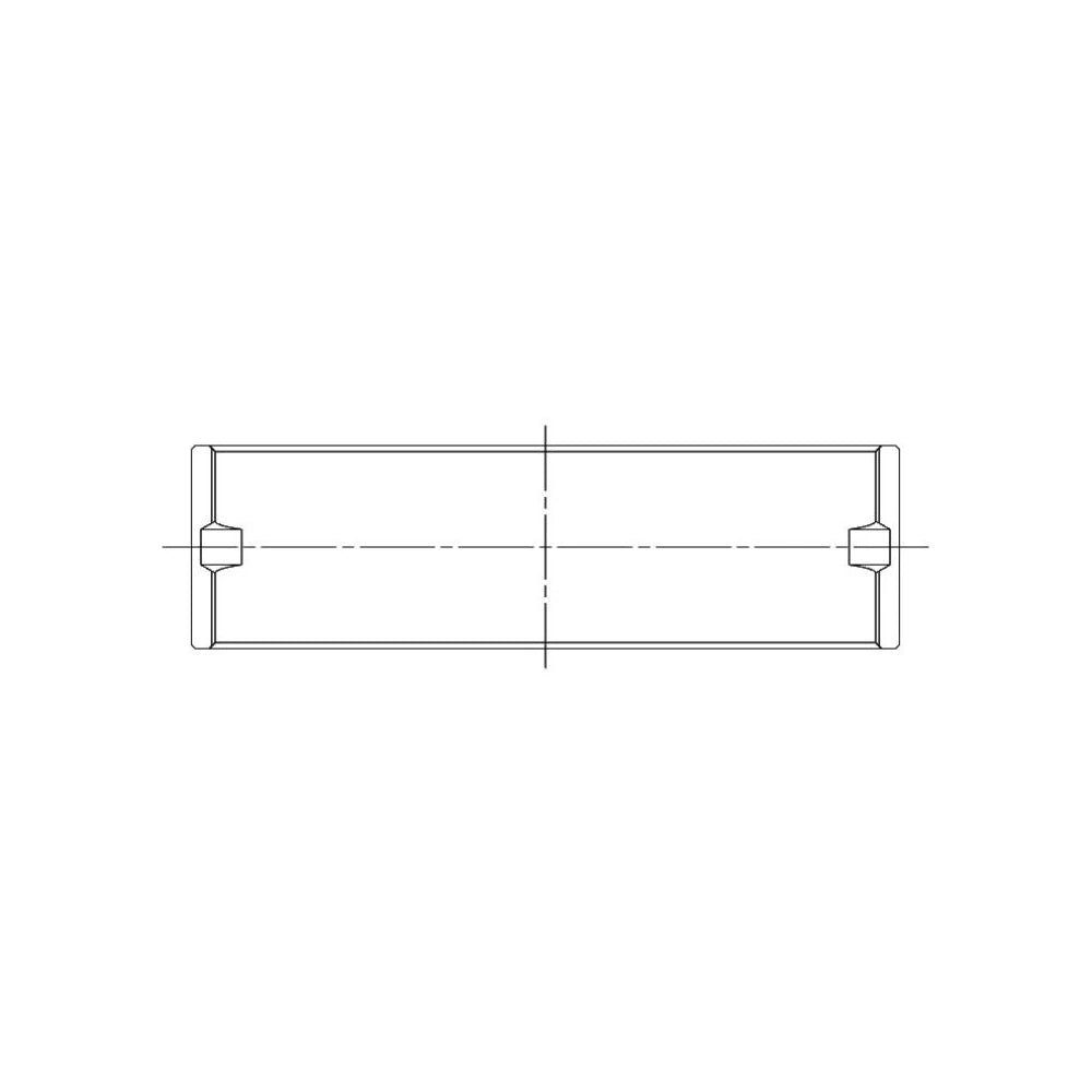 ACL engine bearing-shell profile drawing — shell shape and oil-hole layout