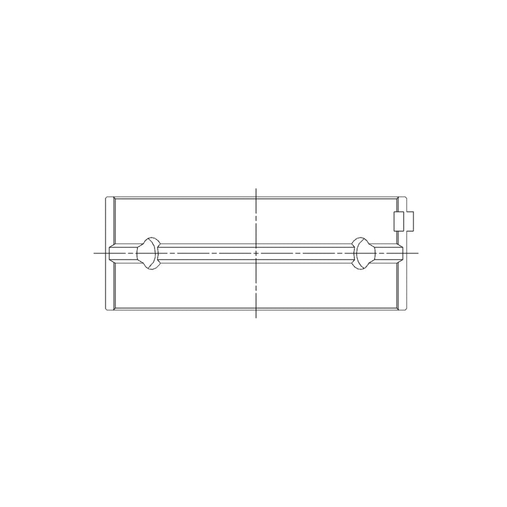 ACL engine bearing-shell profile drawing — shell shape and oil-hole layout