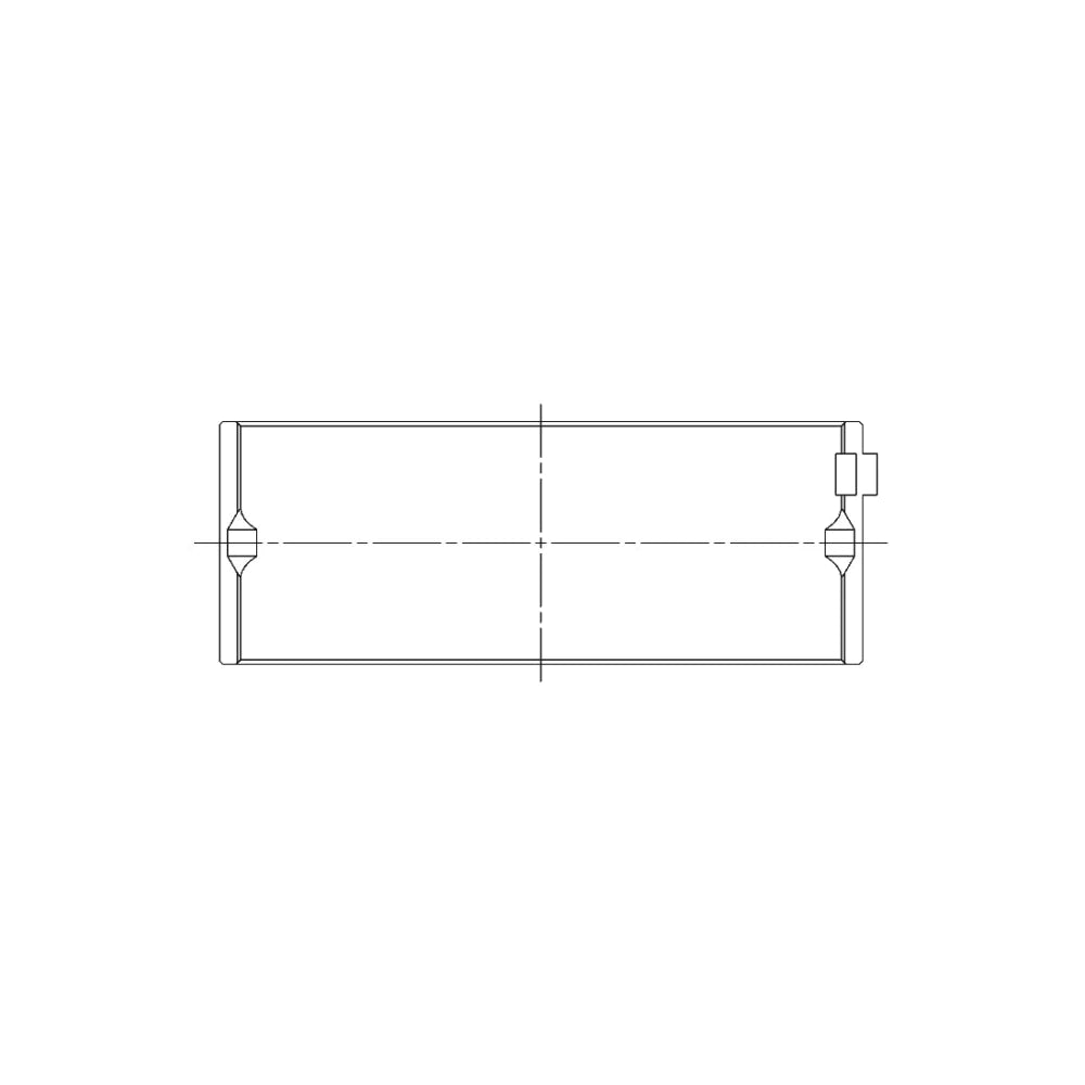 ACL engine bearing-shell profile drawing — shell shape and oil-hole layout
