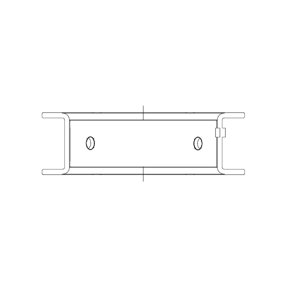 ACL engine bearing-shell profile drawing — shell shape and oil-hole layout