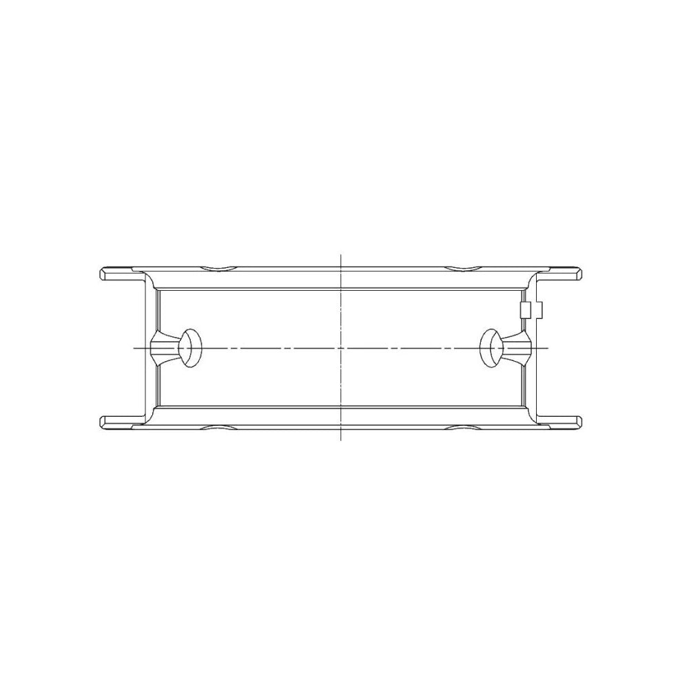 ACL engine bearing-shell profile drawing — shell shape and oil-hole layout