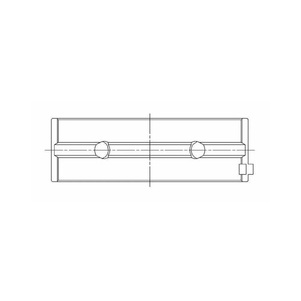 ACL engine bearing-shell profile drawing — shell shape and oil-hole layout