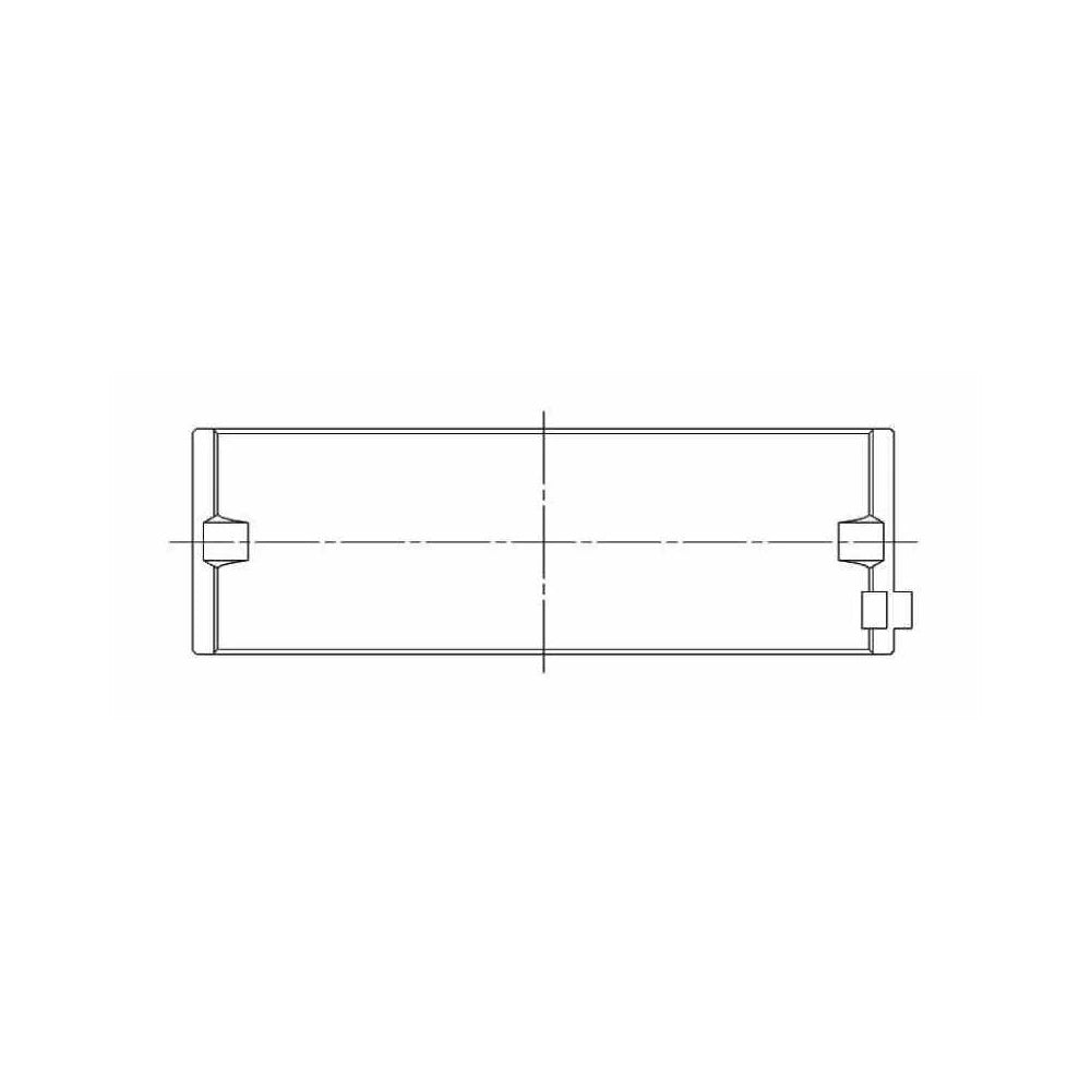 ACL engine bearing-shell profile drawing — shell shape and oil-hole layout