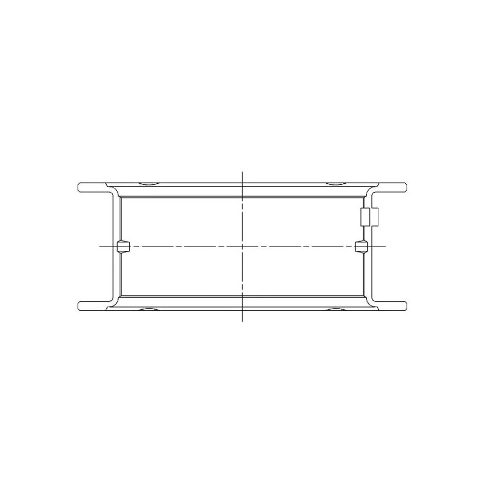 ACL engine bearing-shell profile drawing — shell shape and oil-hole layout
