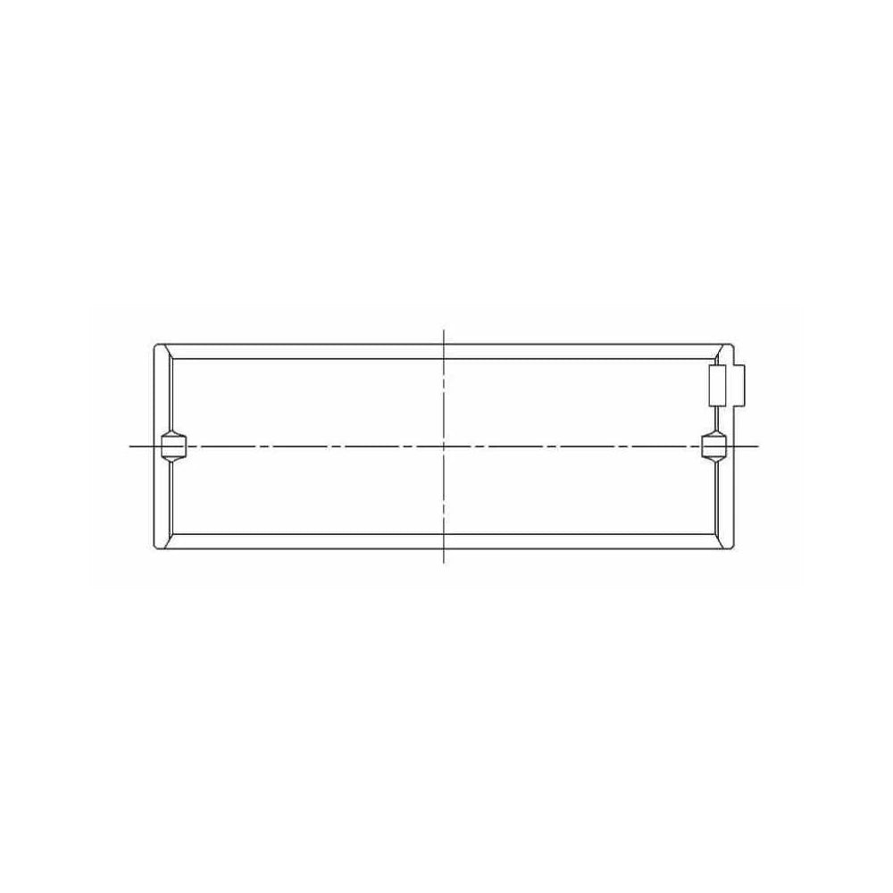 ACL engine bearing-shell profile drawing — shell shape and oil-hole layout