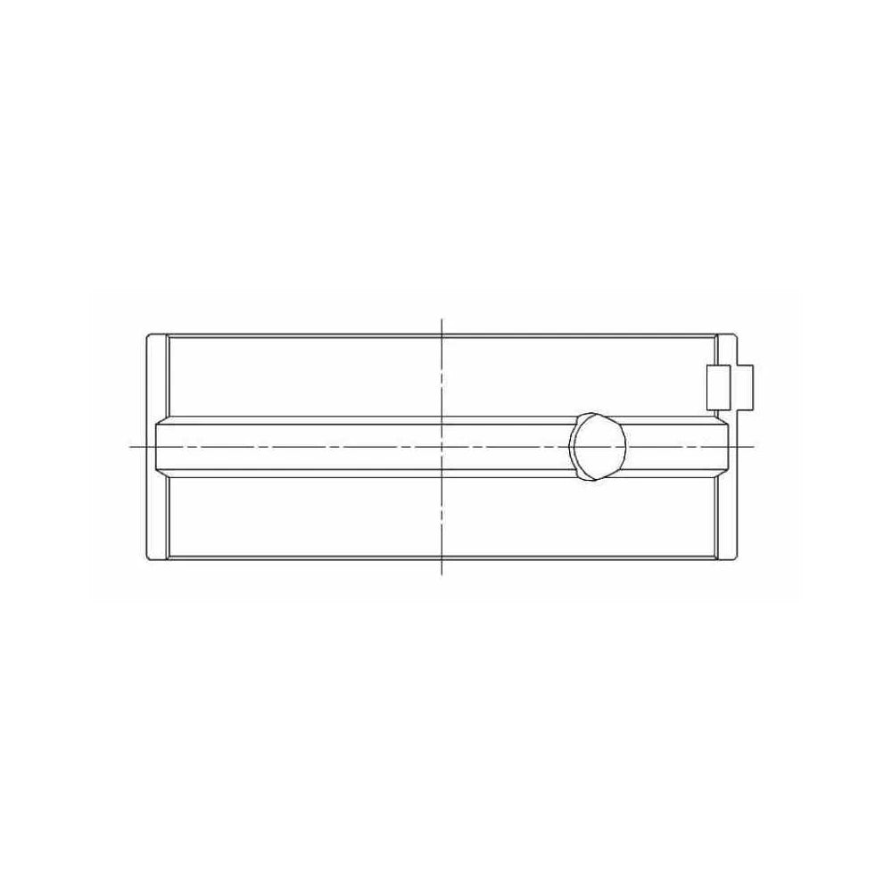 ACL engine bearing-shell profile drawing — shell shape and oil-hole layout