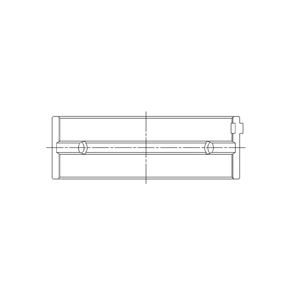 ACL engine bearing-shell profile drawing — shell shape and oil-hole layout