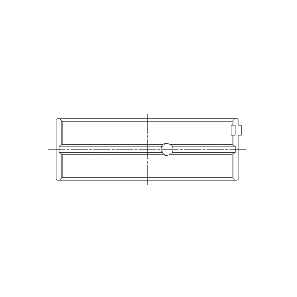 ACL engine bearing-shell profile drawing — shell shape and oil-hole layout
