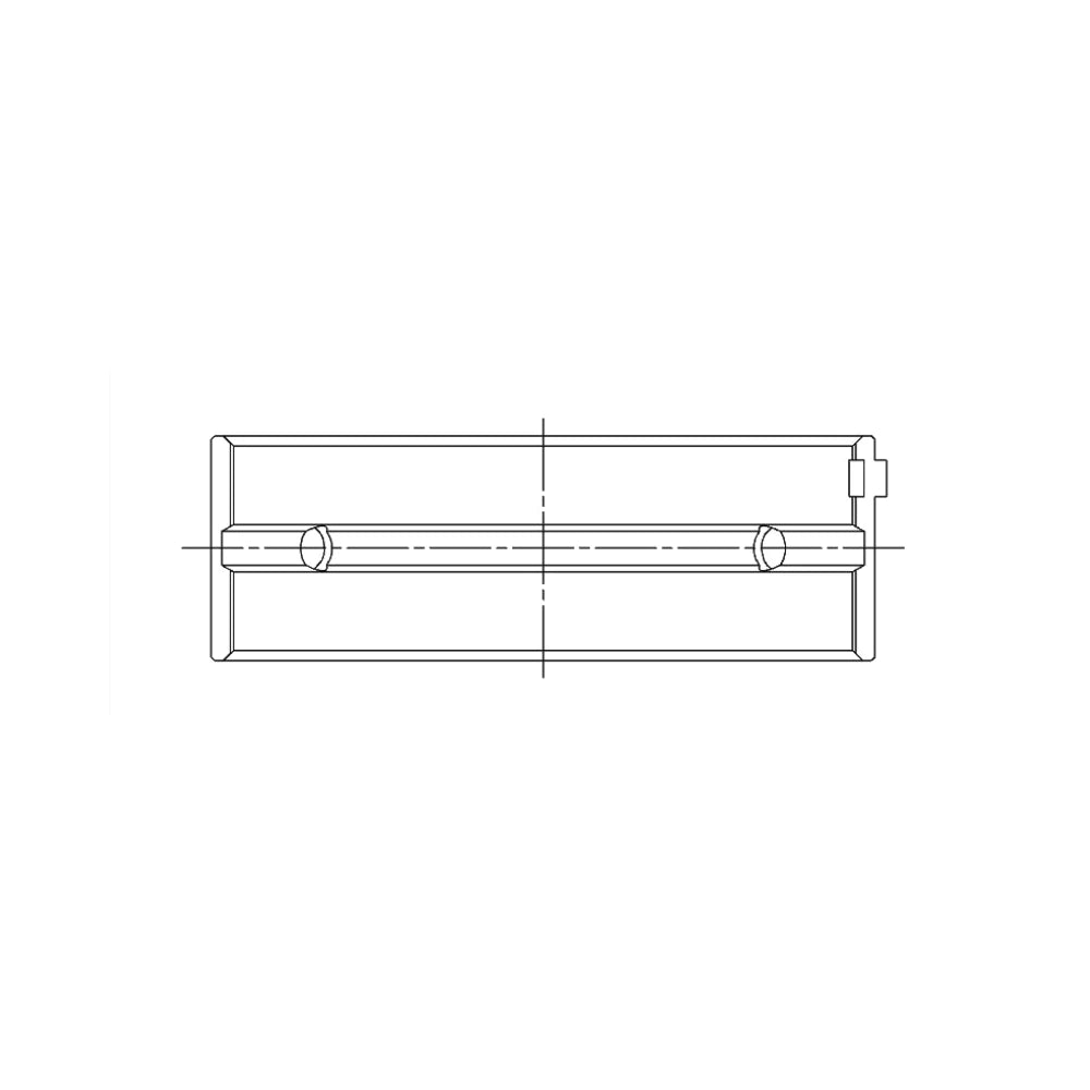 ACL engine bearing-shell profile drawing — shell shape and oil-hole layout