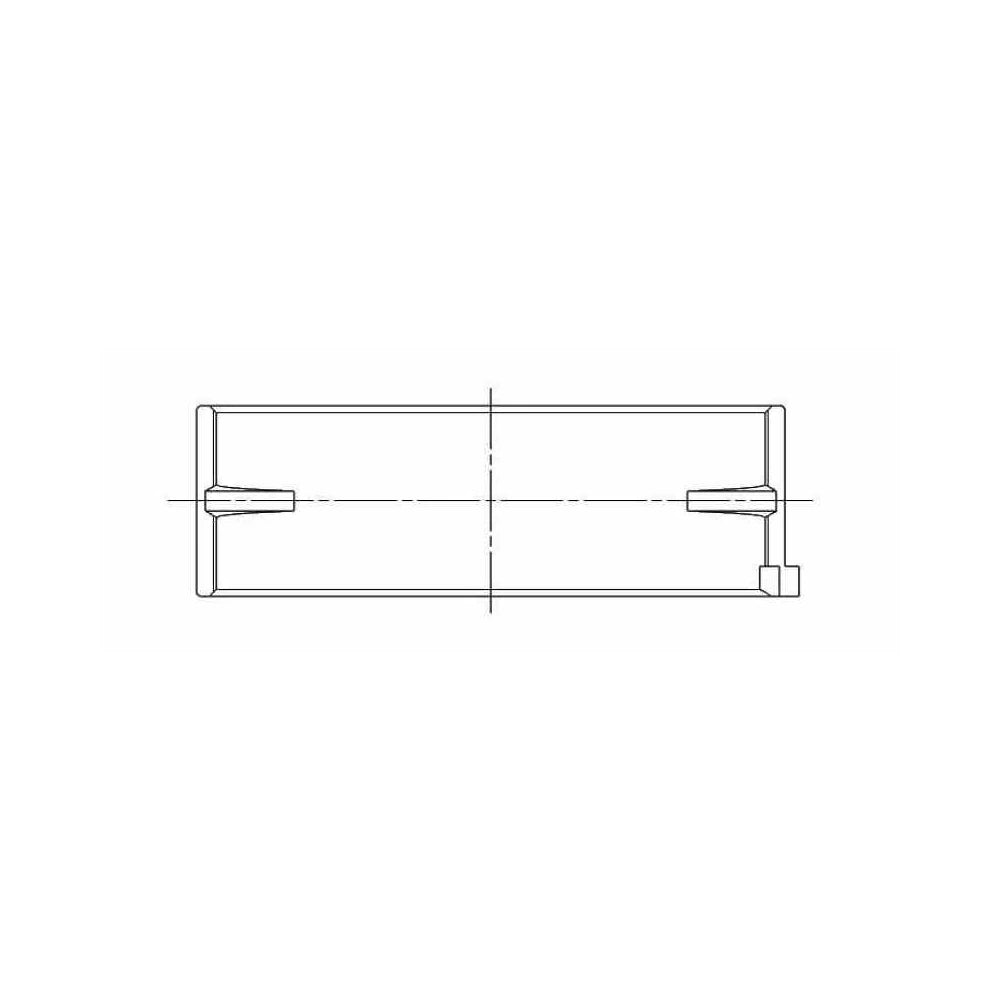 ACL engine bearing-shell profile drawing — shell shape and oil-hole layout