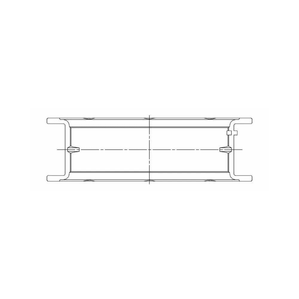 ACL engine bearing-shell profile drawing — shell shape and oil-hole layout