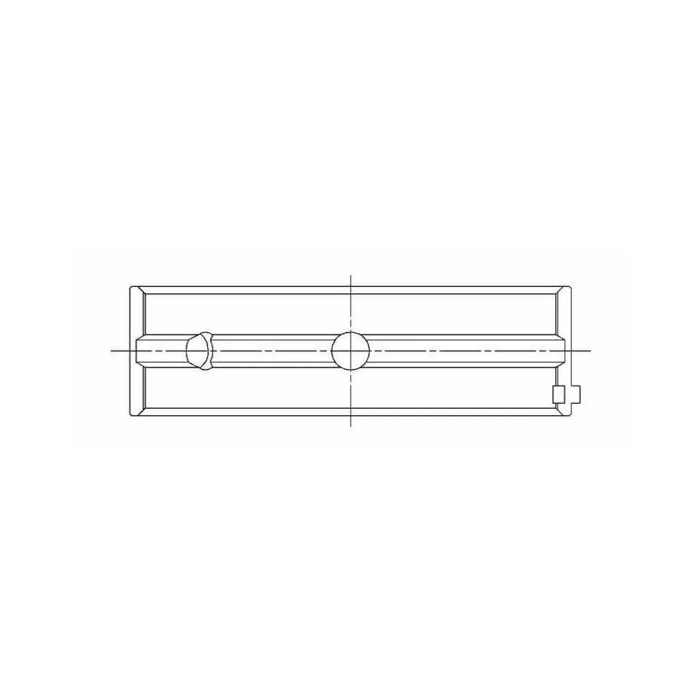 ACL engine bearing-shell profile drawing — shell shape and oil-hole layout