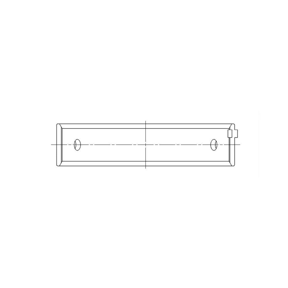 ACL engine bearing-shell profile drawing — shell shape and oil-hole layout