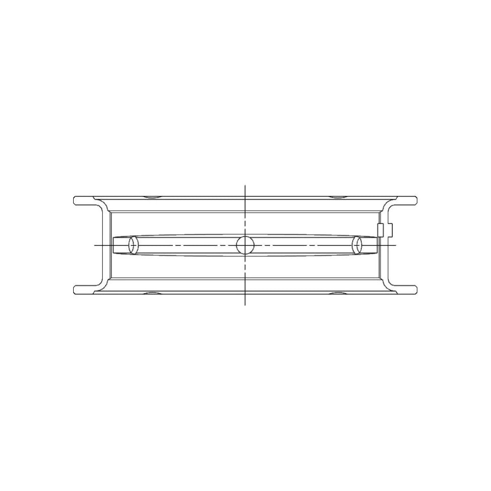 ACL engine bearing-shell profile drawing — shell shape and oil-hole layout