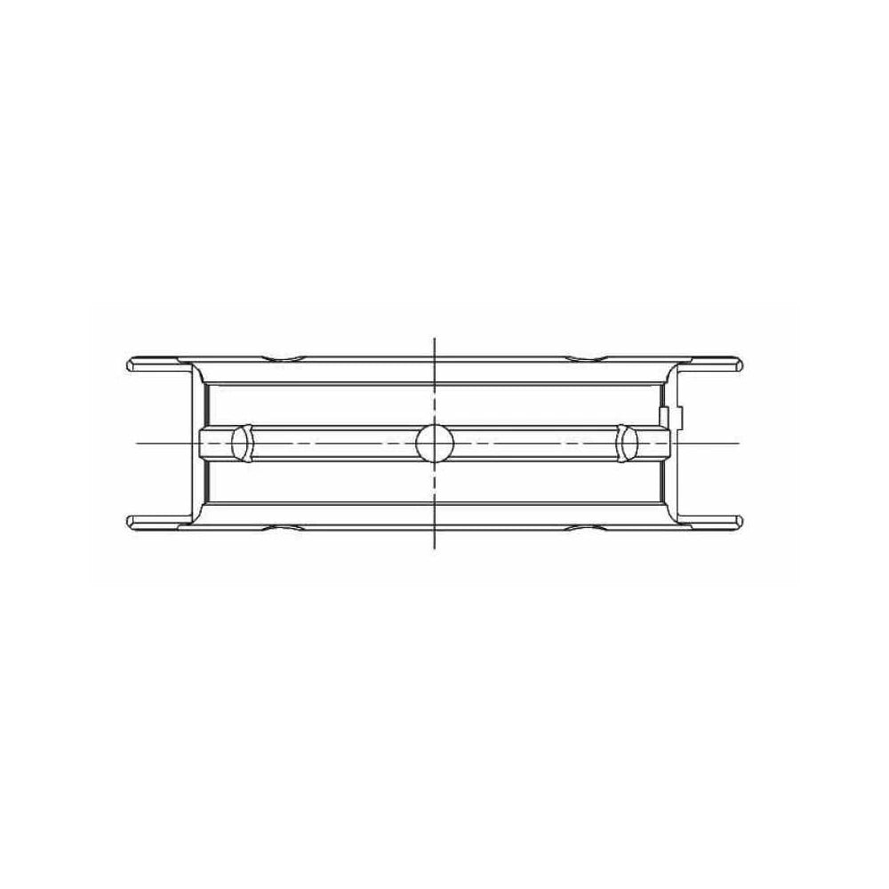 ACL engine bearing-shell profile drawing — shell shape and oil-hole layout