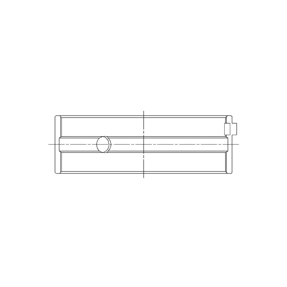 ACL engine bearing-shell profile drawing — shell shape and oil-hole layout