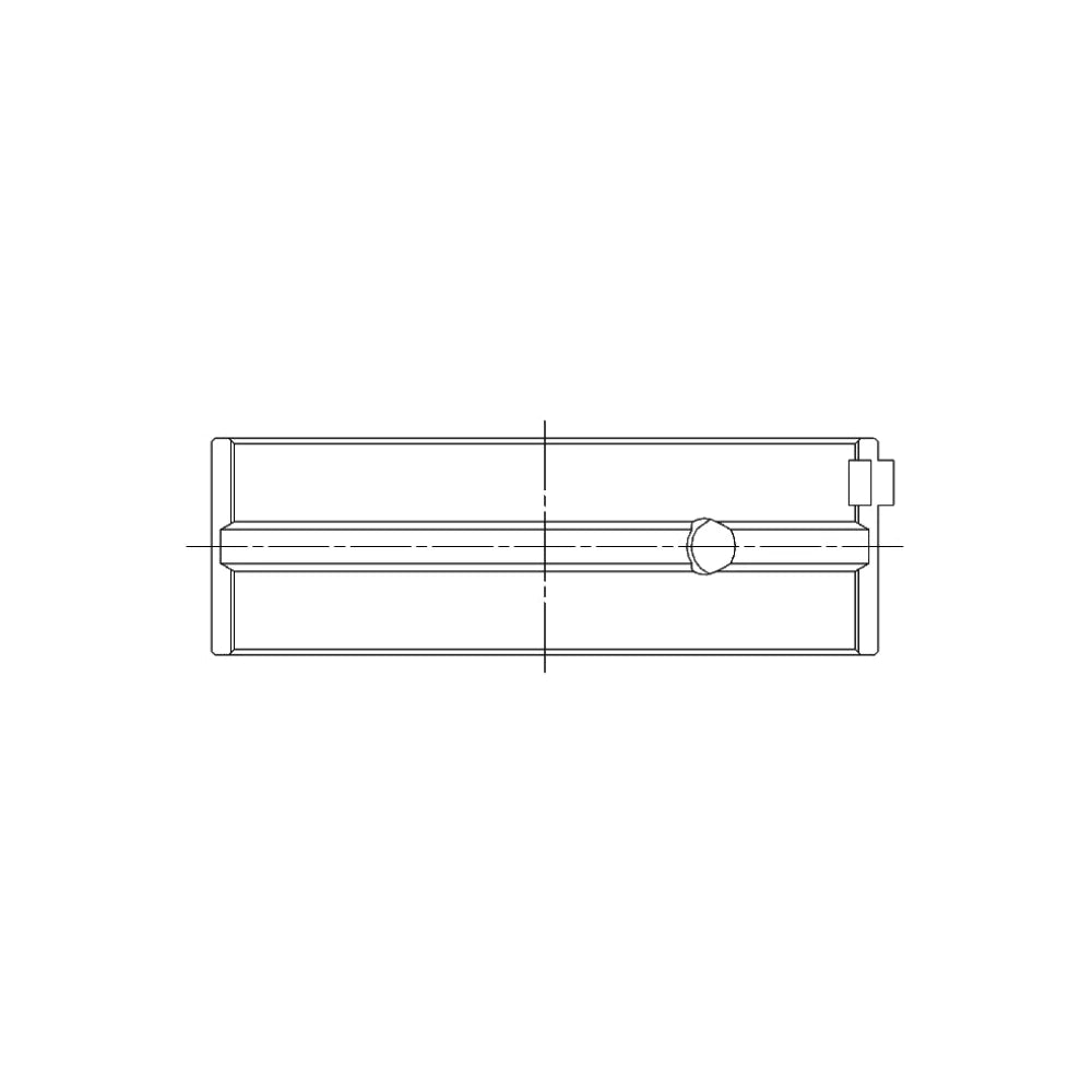 ACL engine bearing-shell profile drawing — shell shape and oil-hole layout