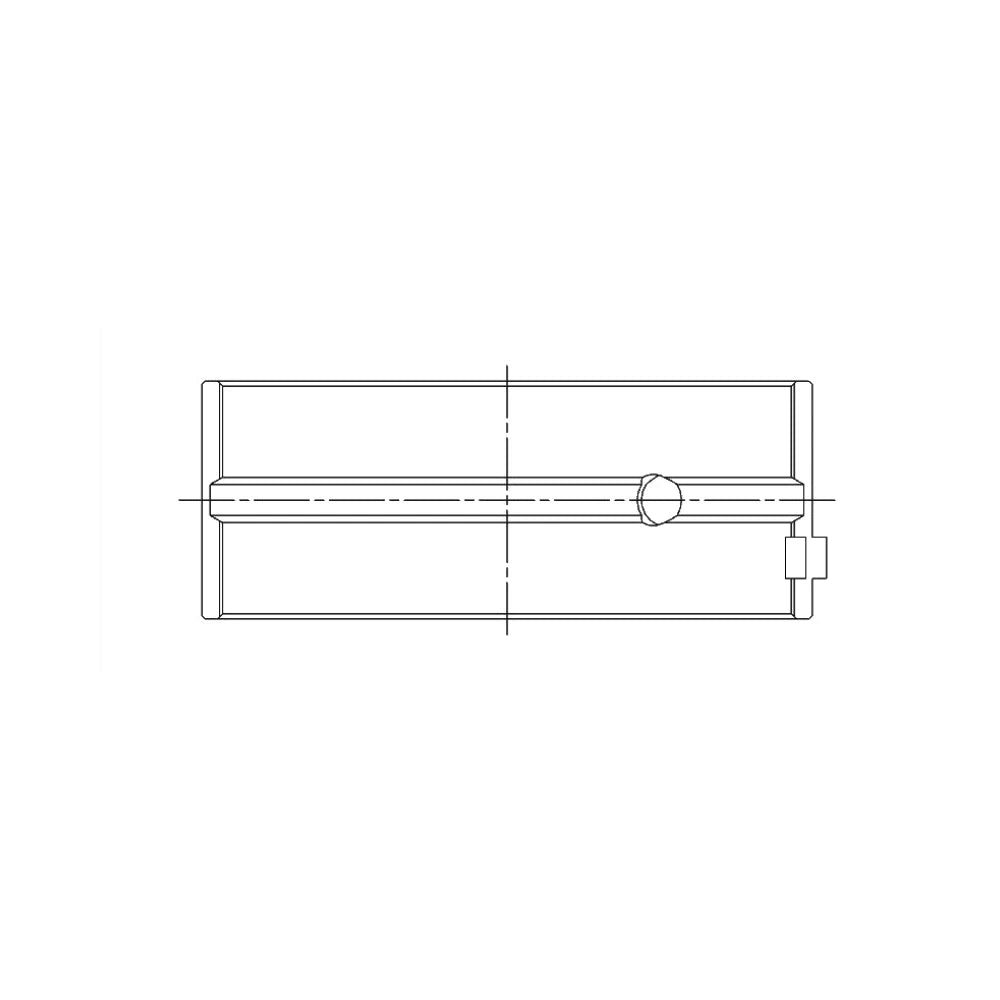 ACL engine bearing-shell profile drawing — shell shape and oil-hole layout
