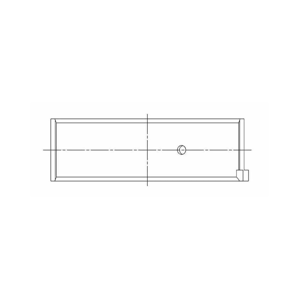 ACL engine bearing-shell profile drawing — shell shape and oil-hole layout