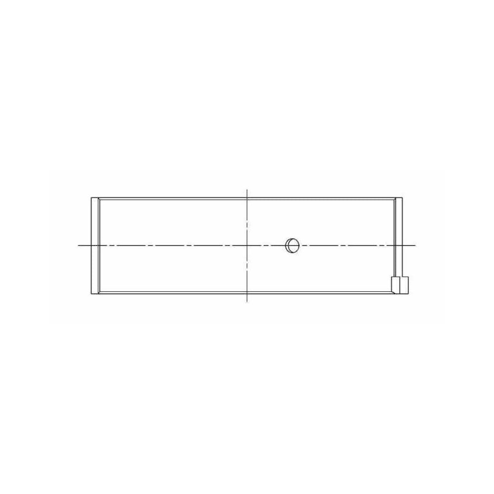 ACL engine bearing-shell profile drawing — shell shape and oil-hole layout