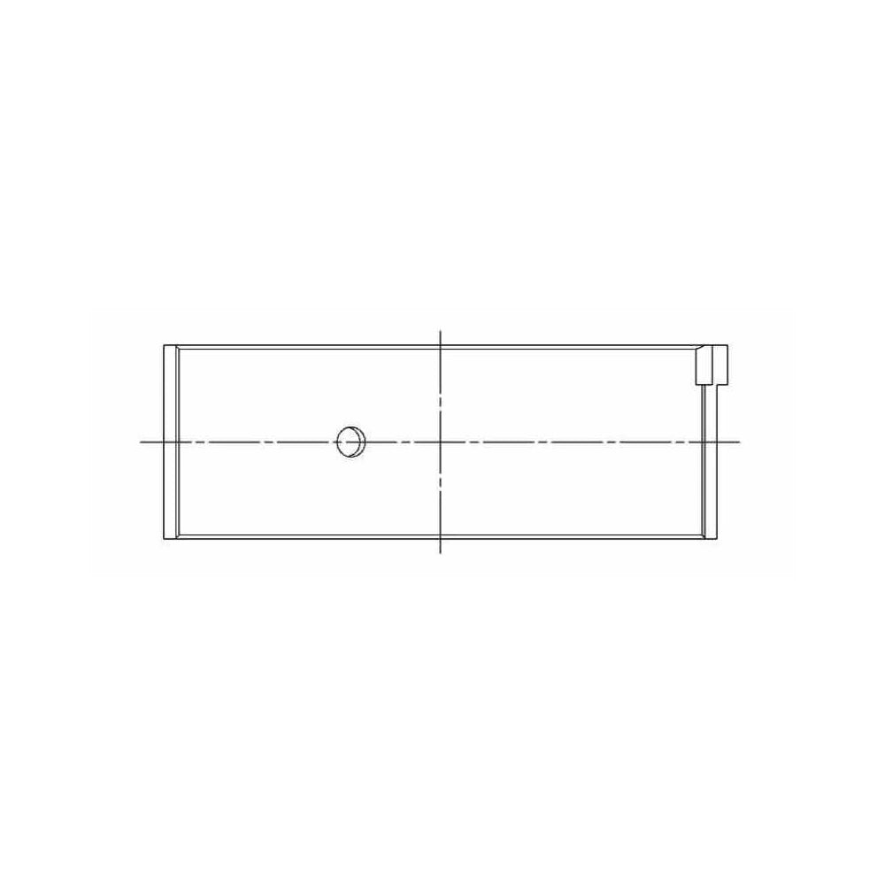 ACL engine bearing-shell profile drawing — shell shape and oil-hole layout