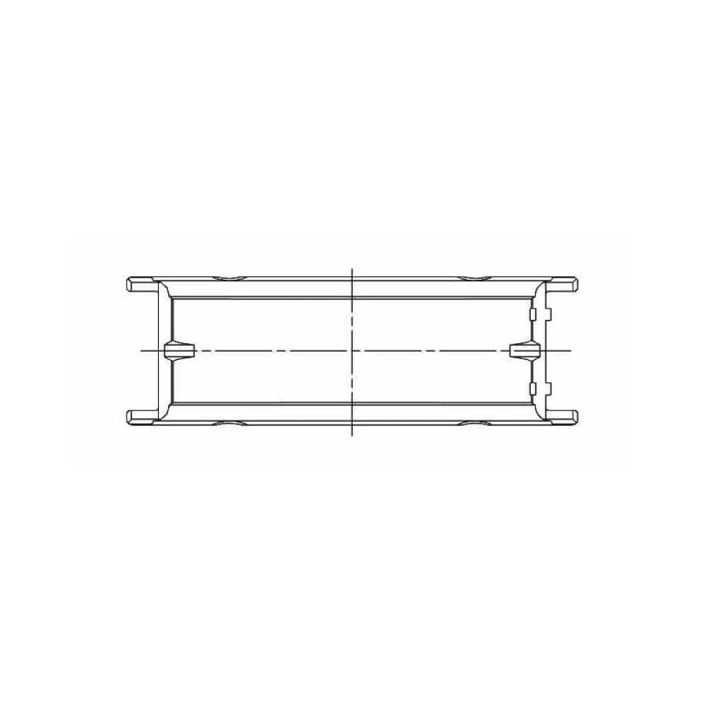 ACL engine bearing-shell profile drawing — shell shape and oil-hole layout