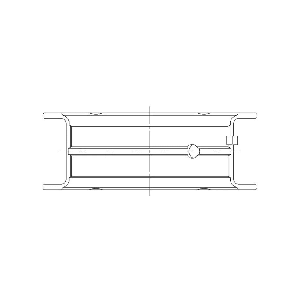 ACL engine bearing-shell profile drawing — shell shape and oil-hole layout
