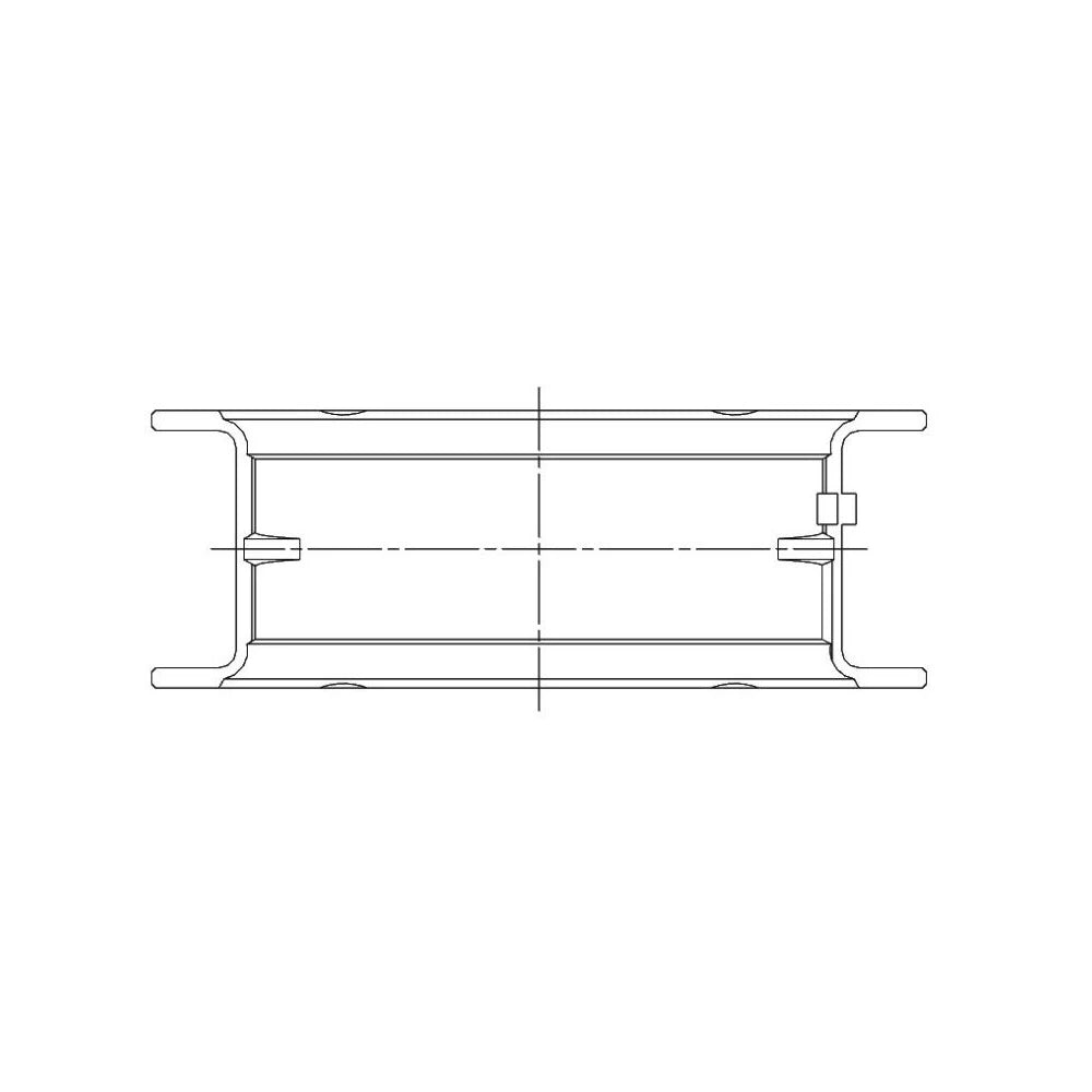 ACL engine bearing-shell profile drawing — shell shape and oil-hole layout