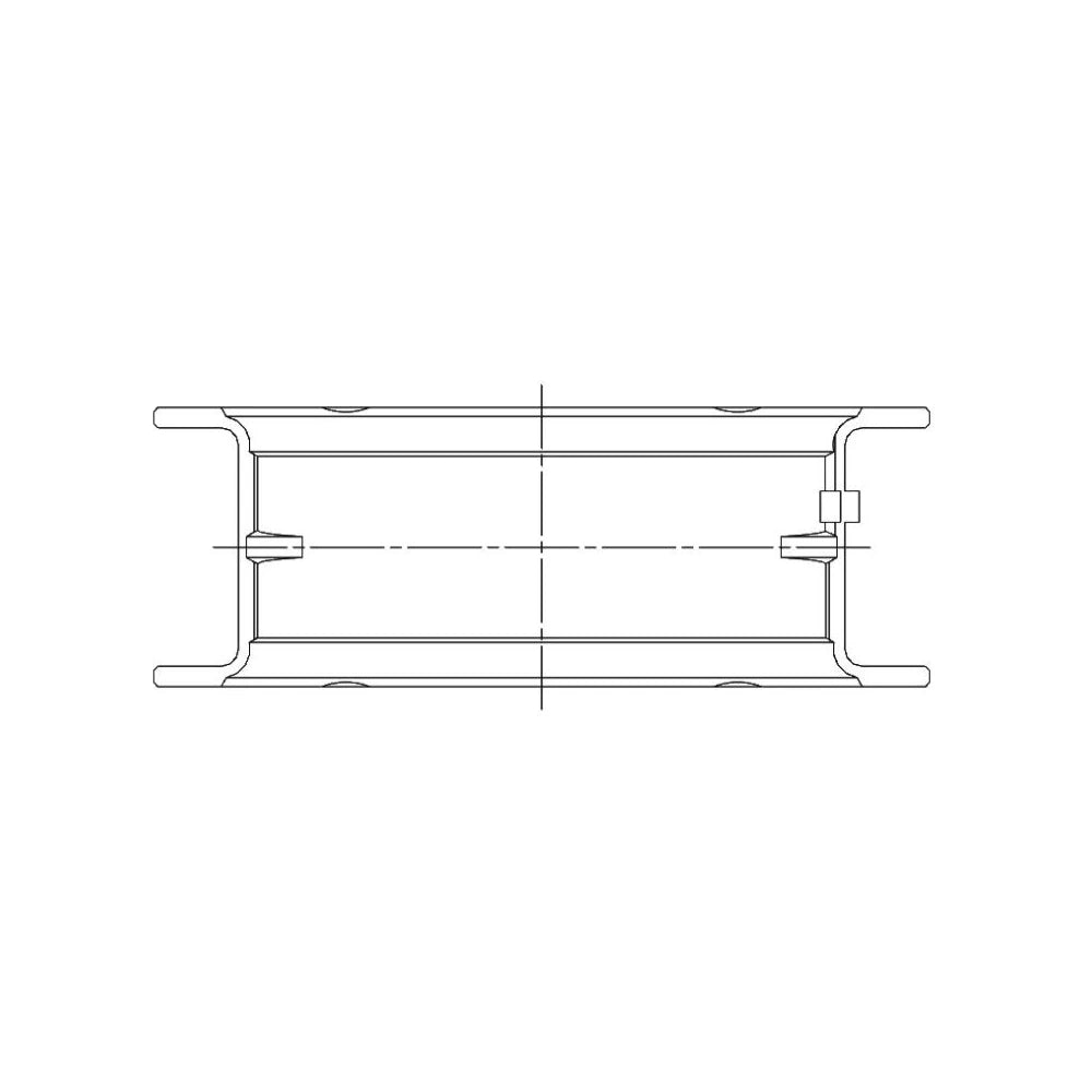 ACL engine bearing-shell profile drawing — shell shape and oil-hole layout