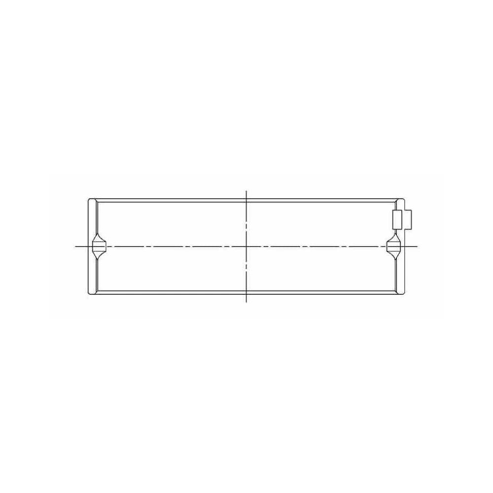 ACL engine bearing-shell profile drawing — shell shape and oil-hole layout