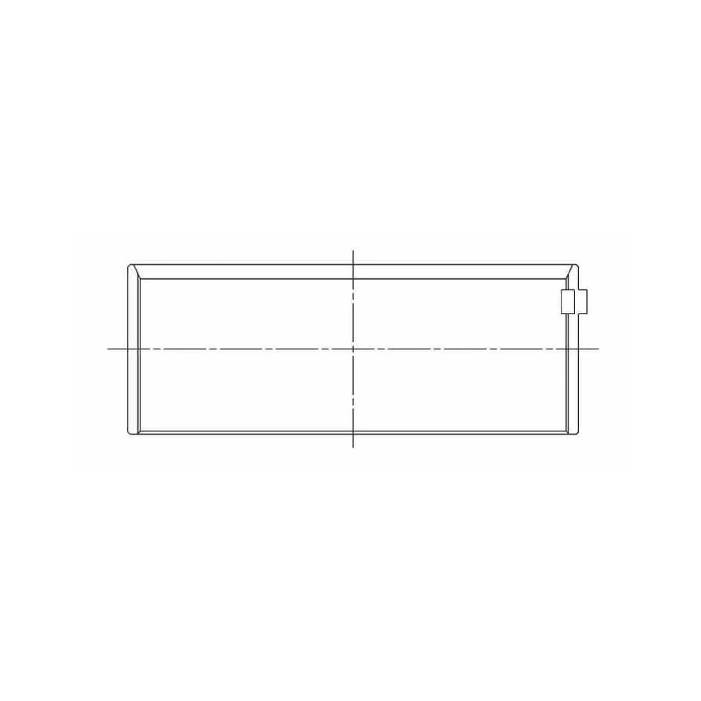 ACL engine bearing-shell profile drawing — shell shape and oil-hole layout
