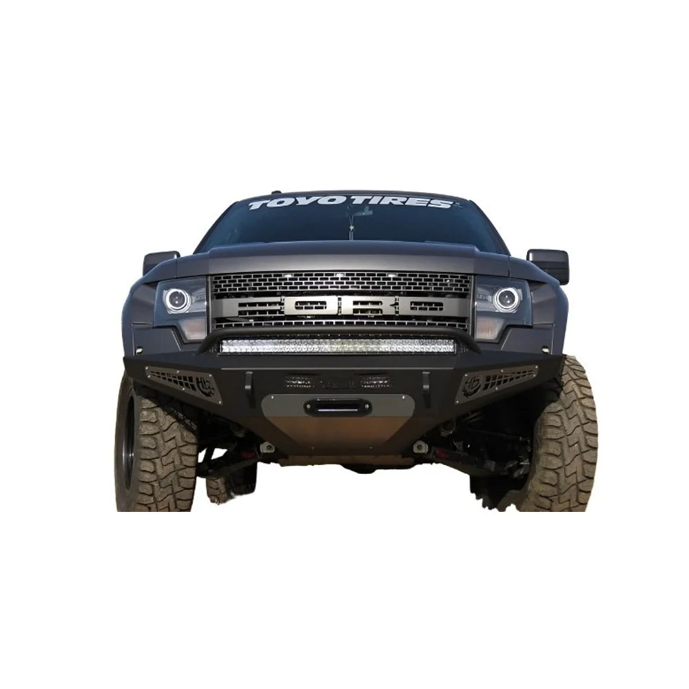 Addictive Desert Designs 10-14 Ford F-150 Raptor HoneyBadger Front Bumper w/ Winch Mount - Black Ops Auto Works